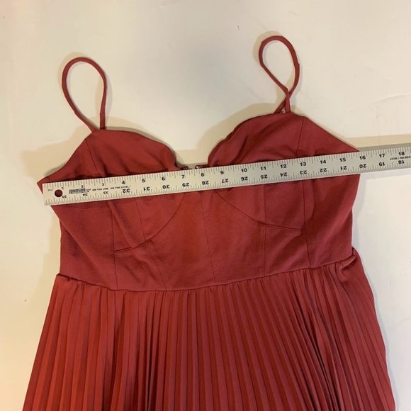By Anthropologie Women's Sweetheart Bodice Pleated Midi Dress Size L - Picture 12 of 16